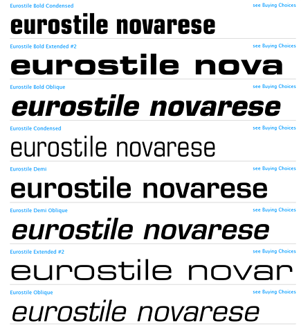 Eurostile (zdroj: MyFonts)